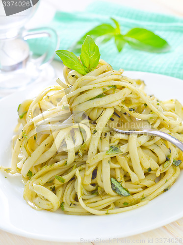 Image of pasta with pesto