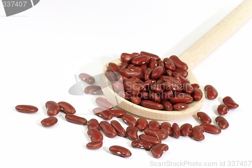 Image of Red Kidney Beans on a cooking spoon