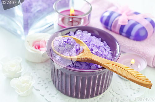 Image of sea salt, soap and candle
