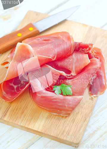 Image of Proscuitto on a wooden board