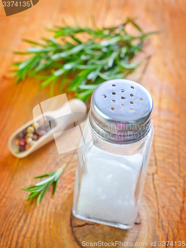 Image of salt, rosemary and pepper