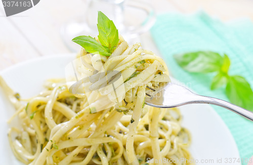 Image of pasta with pesto