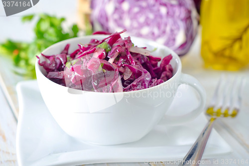 Image of salad with blue cabbage