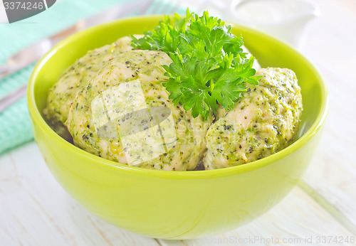 Image of cutlets from chicken and vegetables