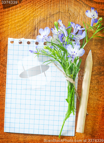 Image of note and flowers