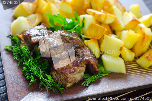 Image of baked meat with potato