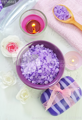 Image of sea salt, soap and candle