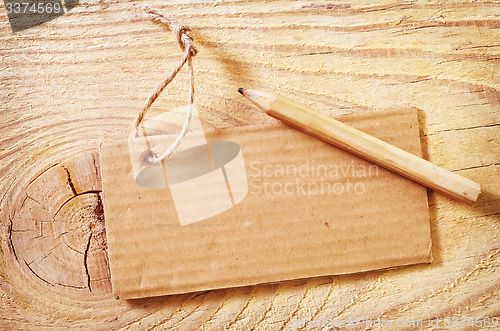 Image of blank on wooden background