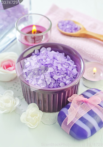 Image of sea salt, soap and candle