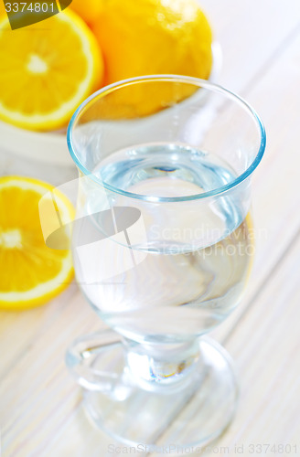 Image of water with lemons