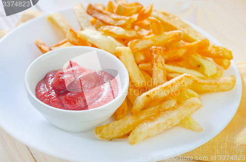 Image of potato fries with sauce