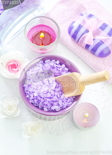 Image of sea salt, soap and candle