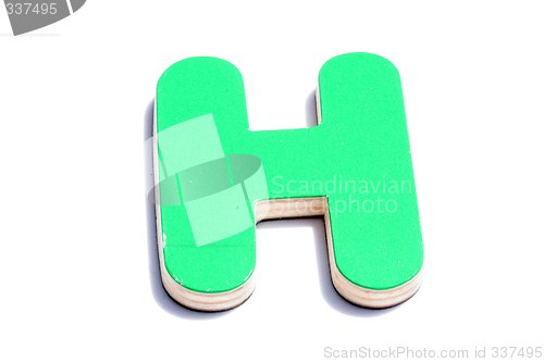 Image of alphabet h on white background