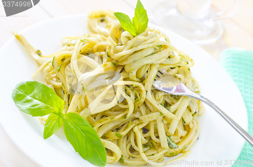 Image of pasta with pesto