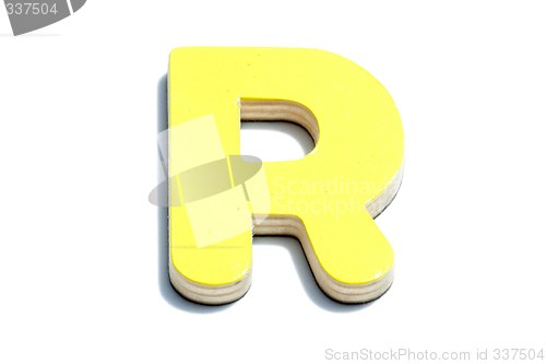 Image of alphabet r on white background