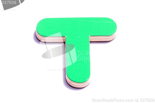 Image of alphabet t on white background