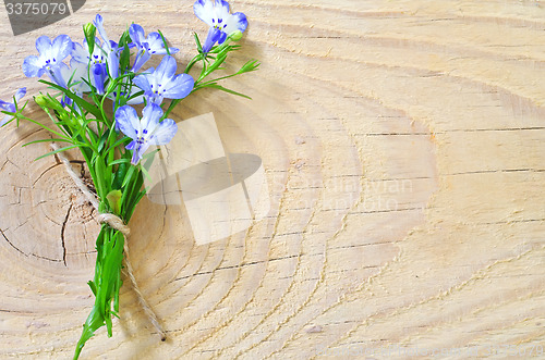 Image of flowers on wooden background