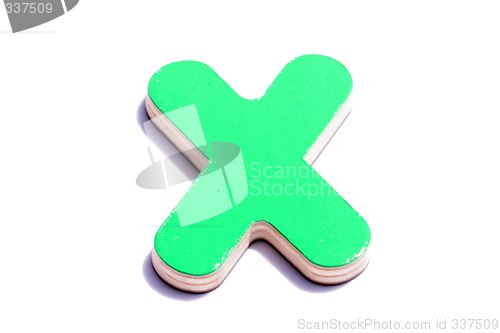 Image of alphabet x on white background