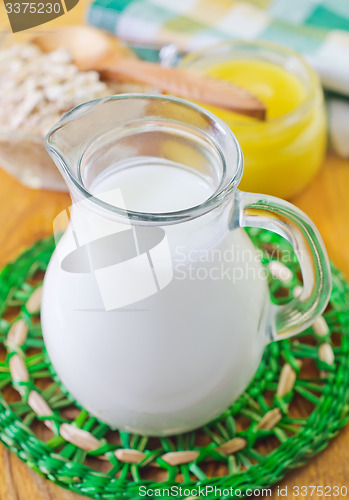 Image of milk, oa flake and honey