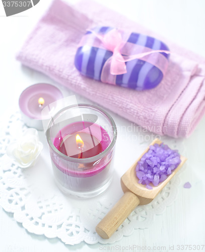 Image of sea salt, soap and candle