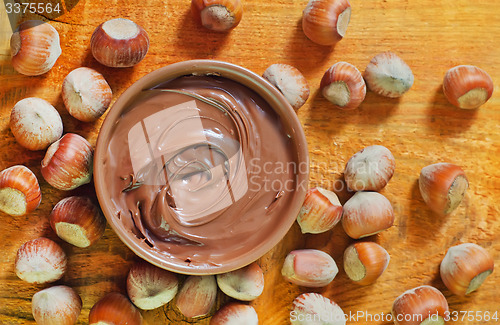 Image of creame with hazelnuts