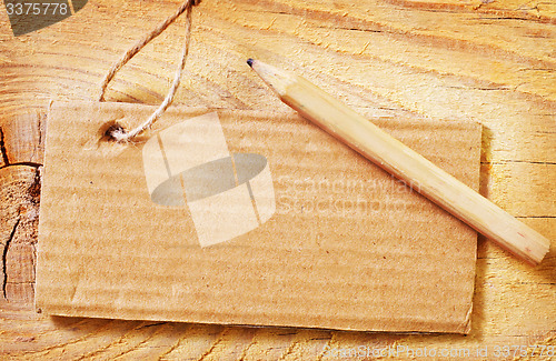 Image of blank on wooden background