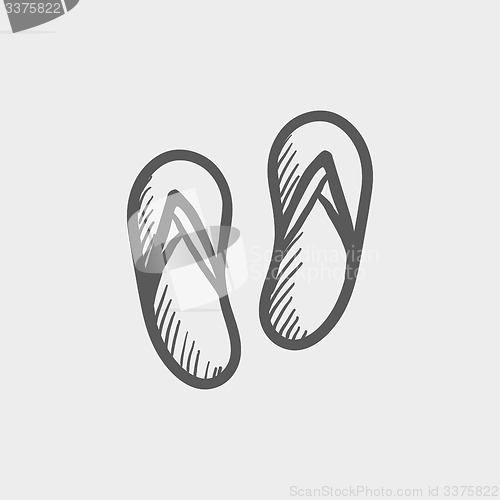 Image of Beach slipper sketch icon