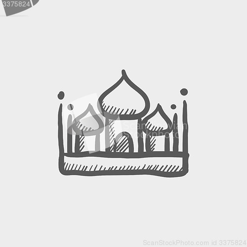 Image of Islamic mosque sketch icon