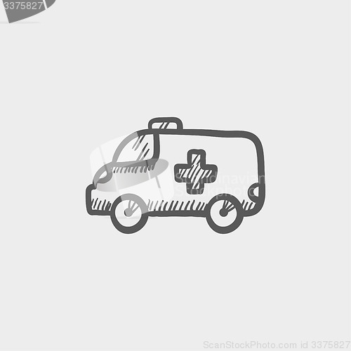 Image of Ambulance car sketch icon