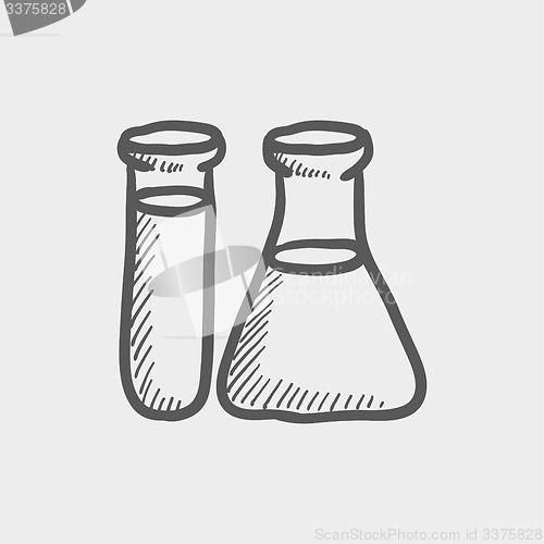 Image of Test tube and beaker sketch icon