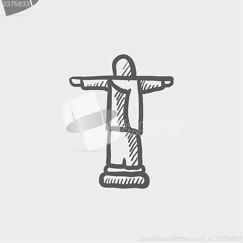 Image of Christ the redeemer sketch icon