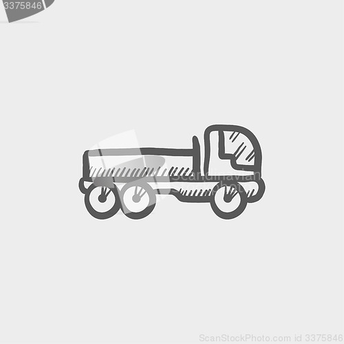 Image of Cargo truck sketch icon