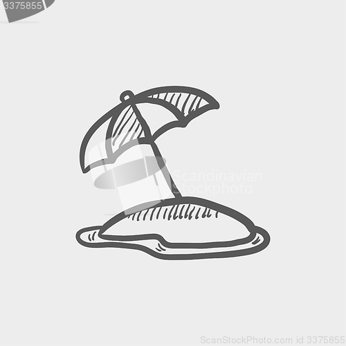 Image of Beach umbrella sketch icon