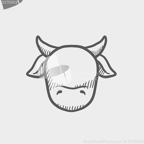 Image of Cow head sketch icon