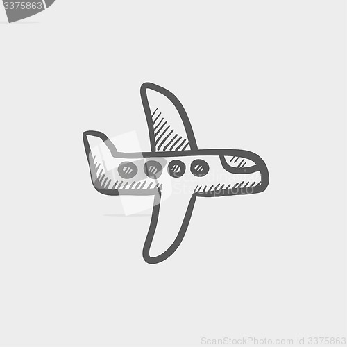 Image of Flying airplane sketch icon