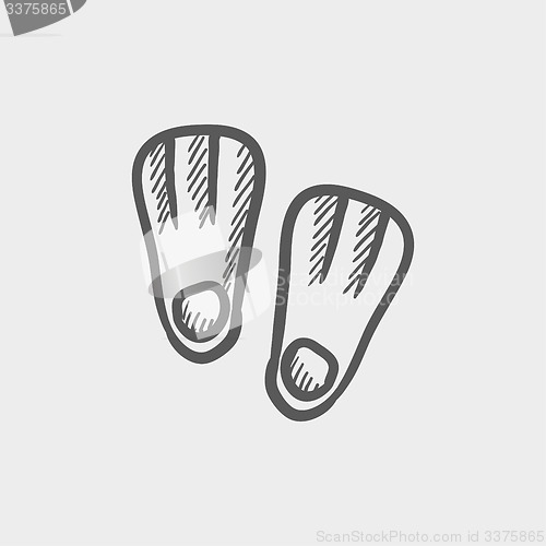 Image of Swimming flippers sketch icon