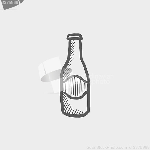 Image of Light beer bottle sketch icon