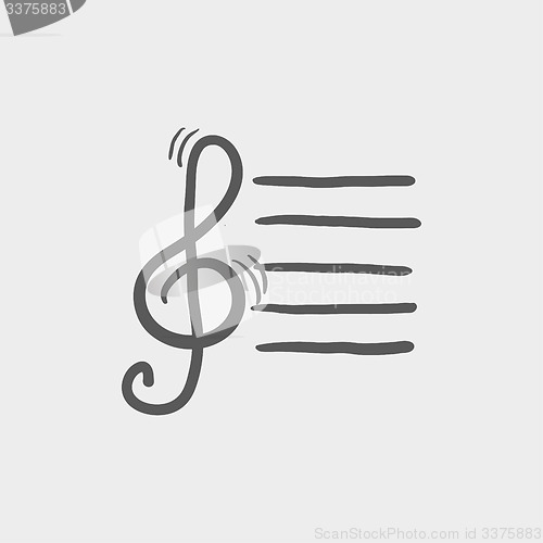 Image of Musical note sketch icon