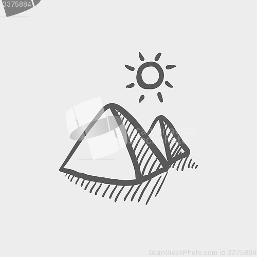 Image of The pyramids of giza sketch icon