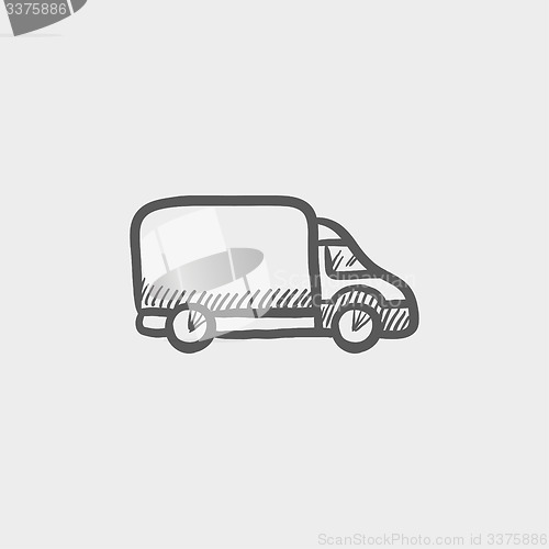 Image of Delivery van sketch icon