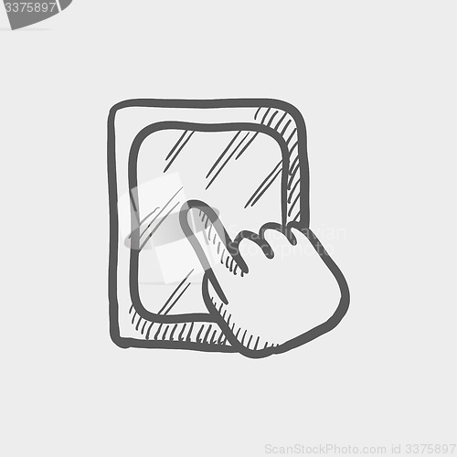 Image of Tablet touchscreen sketch icon