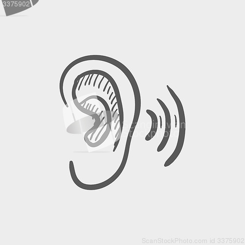 Image of Ear sketch icon