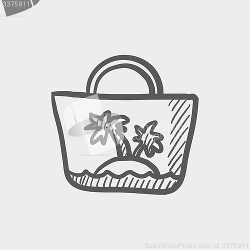 Image of Summer bag sketch icon