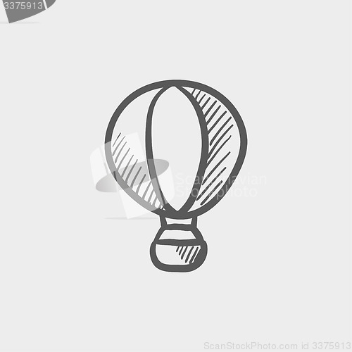 Image of Hot air balloon sketch icon