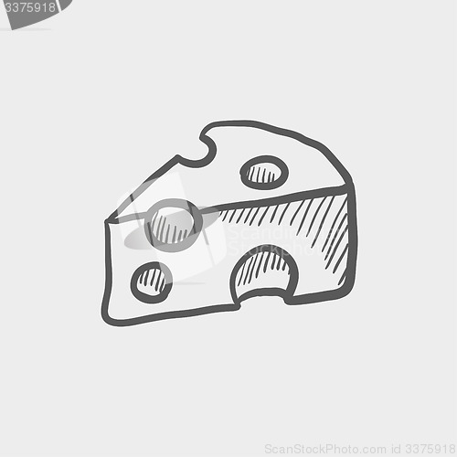Image of Sliced of cheese sketch icon