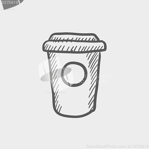 Image of Disposable coffee cup sketch icon