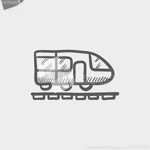 Image of Modern high speed train sketch icon