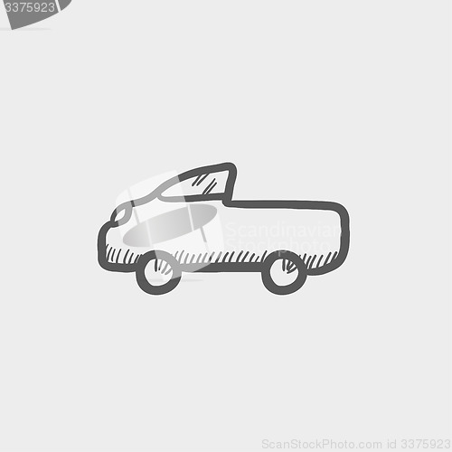 Image of Pick up truck sketch icon