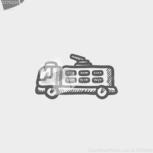 Image of Fire truck sketch icon