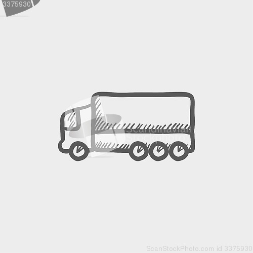 Image of Trailer truck sketch icon